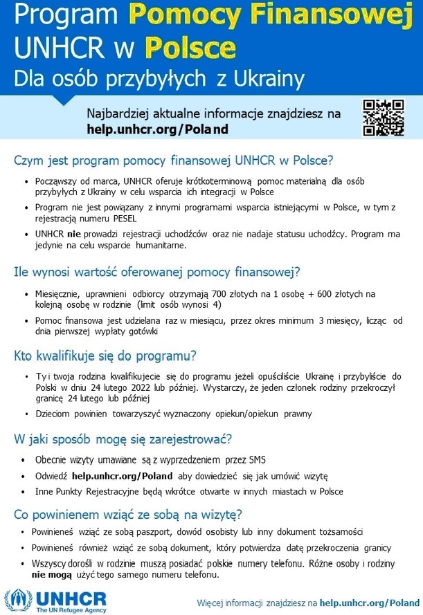plakat przedstawiający zasady udzielania pomocy obywatelom Ukrainy